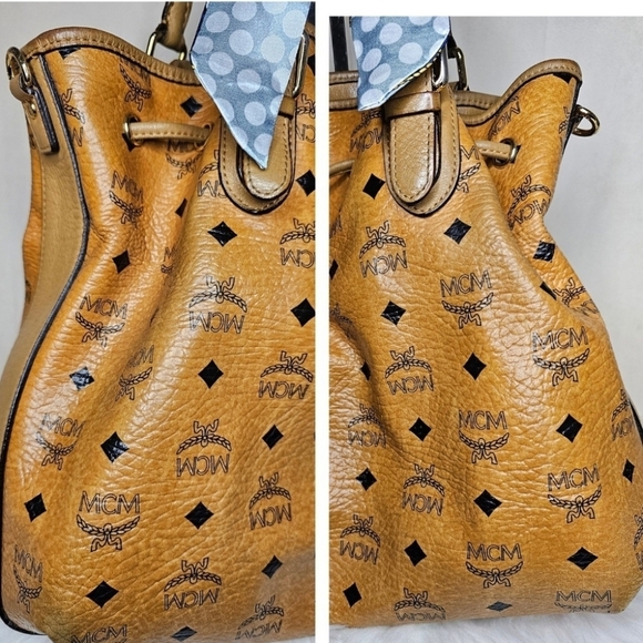 🔹️ MCM 🔹️VISETOS BUCKET/ HANDBAG (missing strap) ✨️🤎 - Picture 6 of 12